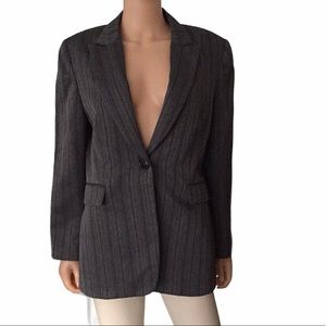 Tahari gray on gray striped blazer